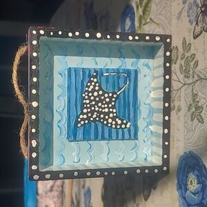 Hand-Painted Sea Creature Shadow Box - Black & White Coastal Accent 3 For $15